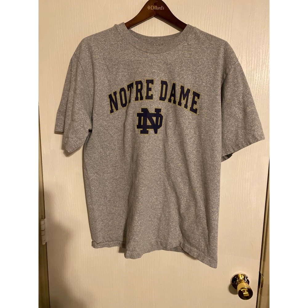 Notre Dame Fighting Irish Mens Heather Gray Short Sleeve T-Shirt Logo Size XL